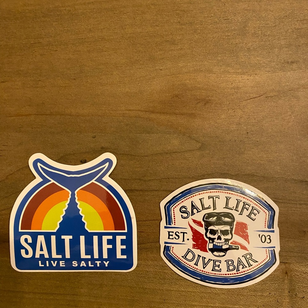 Salt Life Lot Of 2 Color Decals Salt Life Dive Bar And Salt Life Live Salty